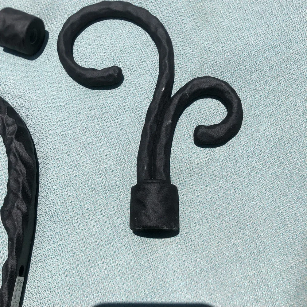 Forged Metal Black Curtain Rod Ends & Tiebacks